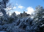 Craig y Nos Castle in winter snow