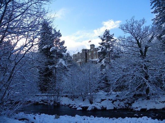 Craig y Nos Castle Winter Wedding, viewed from Craig y Nos Country Park