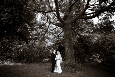 Wedding Photography by Nigel Pullen Photography, Couple in lower gardens at Craig y Nos Castle