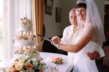 Bride and Groom Wedding Cake Cutting, photo by Patrick Ellis Photography Bride and Groom Wedding Cake Cutting, South Wales Wedding Venue Craig y Nos Castle