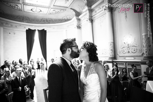 Photography First Wedding Photography Couple in Wedding Ceremony room at Craig y Nos Castle in South Wales