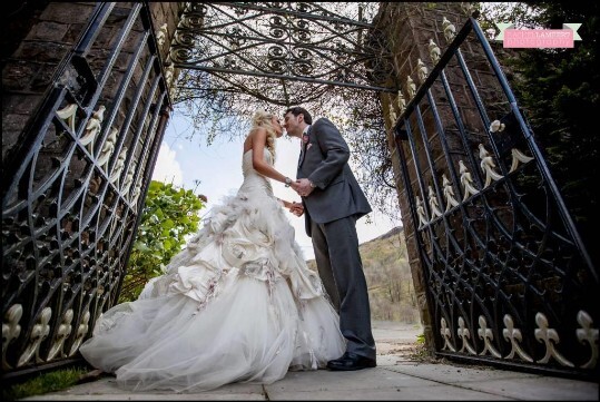 Rachel Lambert Photograph entrance to theatre gardens from courtyard Weddings Venue South Wales Craig y Nos Castle Members Wedding Package