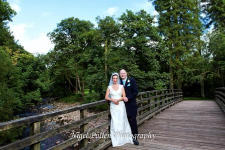 Wedding Couple on Bridge in Craig y Nos Country Park by Nigel Pullen Wedding Photography Wedding Couple on Bridge in Craig y Nos Country Park by Nigel Pullen Wedding Photography