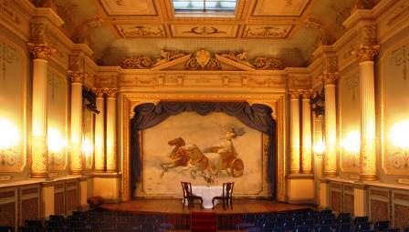 Wedding Ceremony Room the theatre at Craig y Nos Castle Powys wedding venuen