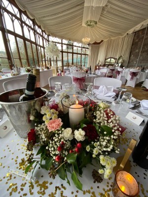 Table Centre Craig y Nos Castle Conservatory wedding.jpg